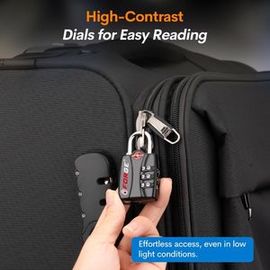 กุญแจล็อคกระเป๋าเดินทางสีดำ 2 ชิ้น ได้รับการรับรองจาก TSA ประเภทกุญแจล็อค - Product Image 2