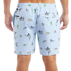 Shorts de pêche pour hommes, légers, 100% coton, avec poches cargo, taille extensible, décontractés, couleur unie, pour activités de plein air - Product Image 4
