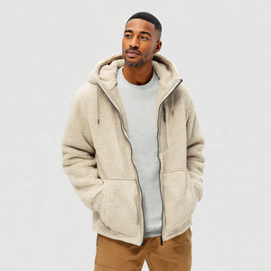 Chest Pocket Sherpa Jacket Men's Winter Street Fashion Sherpa Fleece Jackets Men OEM Zipper Polar Sherpa Fleece <b>Coat</b> Warm Up - Product Image 6