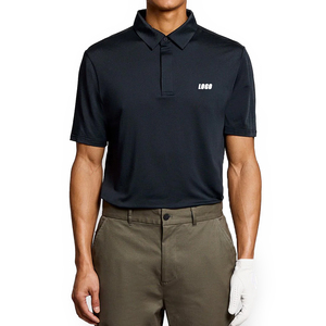 Polo de Golf Deportivo de Última Tendencia con Cierre Oculto, Color Azul Marino Oscuro, Transpirable, Elástico, Personalizado, Informal para Hombre - Product Image 1