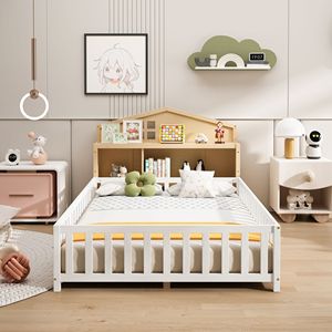 Testiera letto Montessori naturale a grandezza naturale con armadio contenitore, liberamente configurabile per letti per bambini - Product Image 6