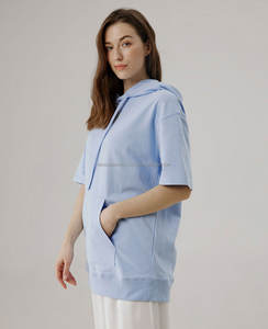 Vente en gros de sweats à capuche d'hiver conçus sur mesure pour femmes tissu tricoté léger à la mode décontracté solide sweats à capuche tricotés pour femme - Product Image 6