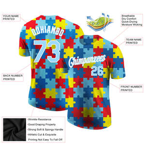 Camiseta de Béisbol con Estampado de Rompecabezas Personalizado Estilo Y2K, Uniforme de Equipo Personalizado, Ropa Deportiva de Marca Privada OEM, Camisetas para Hombre - Product Image 3