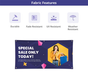 Impresión de Pancartas de Vinilo Personalizadas, Pancarta Flexible de PVC para Publicidad Exterior, Resistente al Agua y a los Rayos UV, con Ojales - Product Image 3