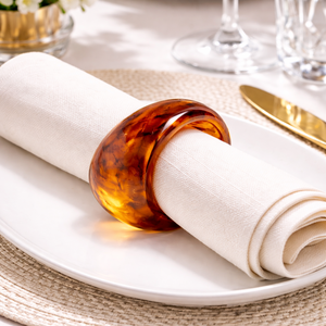 Anillo para Servilletas de Resina Ámbar, Elegante y Moderno, Juego de 6 Piezas para Mesa de Comedor, Accesorio Único para Decoración del Hogar, Recién Llegado - Product Image 3