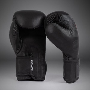 ถุงมือชกมวยหนังคุณภาพสูงสีดำสำหรับ MMA แบบปรับได้ พร้อมสายรัดแบบ Hook and Loop  รับสกรีนโลโก้ ขายดีอันดับต้นๆ สำหรับกีฬาซานด้า - Product Image 4
