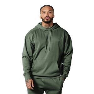 Pull surdimensionné vert avec logo personnalisé en gros 2 pièces sweat à capuche et jogger lourd 100% coton survêtement pour hommes survêtement pour hommes - Product Image 1