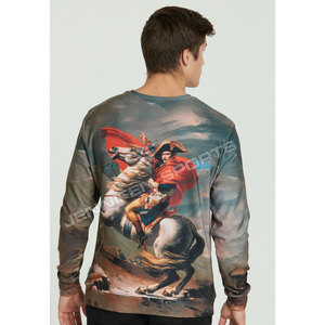 Sweat-shirts unisexes personnalisés à col rond en jersey long, imprimés par sublimation, design de haute qualité, 100% polyester polaire, pour hommes - Product Image 4