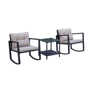 RK00019 Modern 3PCS High Quality Outdoor Wicker <b>Garden</b> Set Stylish Rattan Patio Rocker for Bedroom Hotel Living Room Villa - Product Image 2