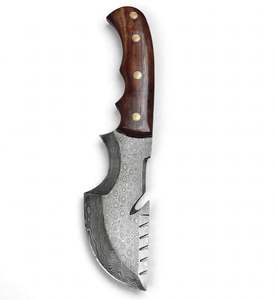 Cuchillo Artesanal de Acero de Damasco con Hoja Fija y Mango de Madera de Nogal – Herramienta Utilitaria Personalizada - Product Image 5
