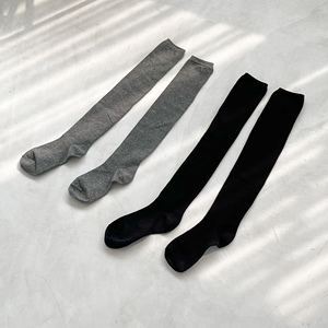 Calze da donna in cotone pettinato sopra il ginocchio, traspiranti, calde, casual, per uso quotidiano, autunnali, per yoga, con bordo a polsino - Product Image 2