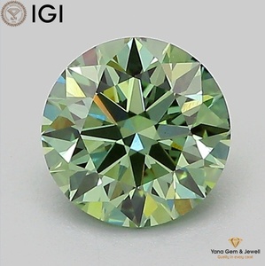 เพชรสีเขียวแฟนซีสดใส ความสะอาดระดับ VS1 ขนาด 6.44 มม. พร้อมใบรับรอง IGI สำหรับแหวนระดับไฮเอนด์ ทรงกลม น้ำหนัก 1.00 กะรัต เพชร CVD ที่เพาะเลี้ยงในห้องปฏิบัติการ - Product Image 1