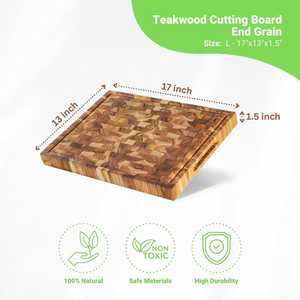 Tabla de Cortar de Madera Natural |   Tabla de cortar resistente y duradera para cocinas tradicionales y modernas - Product Image 2