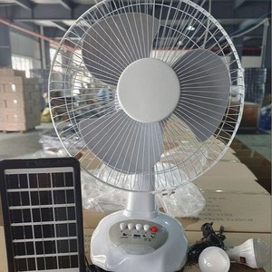 Ventilador de Escritorio Portátil Recargable de 12 Pulgadas y 9W con Cable de Panel Solar de 3 Metros, 3 Aspas y 6 Horas de Duración de la Batería - Product Image 2