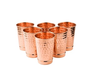 Verre à boire en cuivre fait main par un fabricant OEM, design rustique vintage, durable, pour le bien-être ayurvédique, gobelet de stockage d'eau - Product Image 5