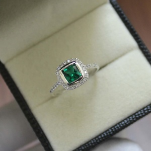 Handmade <b>Emerald</b> <b>Ring</b> S925 Sterling <b>Silver</b> Gemstone <b>Ring</b> Elegant Fine Jewelry Gift For Her Women Statement <b>Ring</b> - Product Image 3