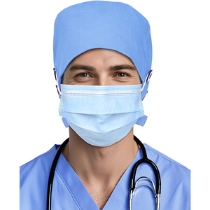 Gorro Quirúrgico Azul Claro con Botones y Lazos para Uniformes de Hospital, Accesorio Unisex para el Cabello - Product Image 6