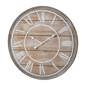 Antique Industrial Mechanical Design <b>Wall</b> <b>Clocks</b> Metal Wooden Combo for Living Room Home Office - Product Image 6