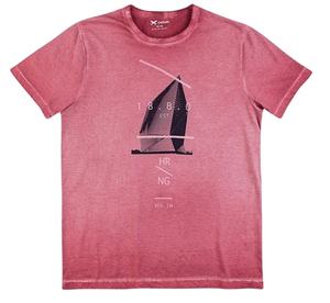 เสื้อยืดแขนสั้นผ้าคอตตอน100% แท้สำหรับผู้ชายเสื้อยืดพิมพ์ลายโลโก้หน้าต่ำสำหรับฤดูร้อน - Product Image 1