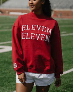 Sudadera Oversize de Cuello Redondo para Mujer Eleven Eleven, Diseño con Letras Bordadas en Marrón, Corte Regular, para Otoño, Cuello Simulado - Product Image 3