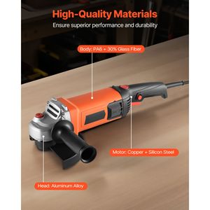 Meuleuse d'angle électrique haute vitesse 7 pouces 13 A 8500 tr/min, outil électrique réglable à 270 degrés, avec aspiration de poussière, filaire - Product Image 5