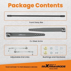 Jeep Wrangler TJ LJ 1997-2006 C33827950 Front Sway Bar Kit with Steel Arms Stabilizer Links - Product Image 2