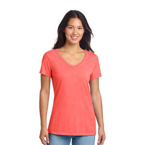 T-shirt en tricot pour femme de haute qualité, col en V, manches courtes, couleur unie, coupe classique, pour le printemps et l'été - Product Image 3