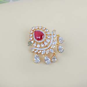 Crystal Rhinestone Gold-Plated Designer <b>Brooch</b> <b>Pin</b> for Gift - Product Image 2