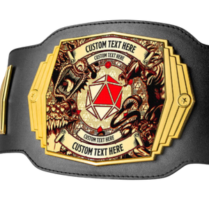 Cinturón de Campeonato Personalizable con Texto y Diseño Personalizados, Cinturón Negro y Dorado para Deportes, Videojuegos y Eventos Especiales - Product Image 2