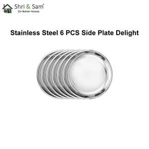 6 PCS Stainless Steel <b>Side</b> <b>Plate</b> Delight Dishes & <b>Plates</b> - Product Image 3
