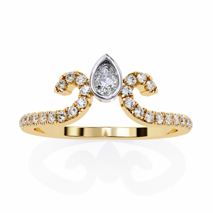 Luxury Pear Diamond Tiara <b>Crown</b> <b>Ring</b> Elegant Timeless Bridal Jewelry for Her - Product Image 2