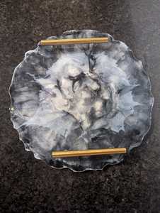High Quality Handmade Resin Art <b>Decor</b> Tray with Customizable Design Floral Pattern for Vanity <b>Dressing</b> <b>Table</b> - Product Image 6