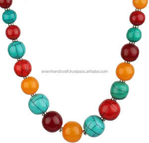 Personalizado de lujo hecho a mano de la mejor calidad de alto pulido hermoso ángulo de resina artesanía de moda collar de cuentas de resina para las mujeres - Product Image 3