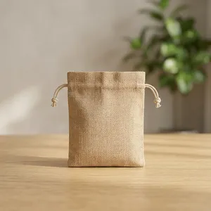 Luxury Burlap Jute Drawstring Pouch Bag with Reusable Burlap Bag for Wedding Favors Jewelry Cosmetics and Promotional Packaging - Product Image 6