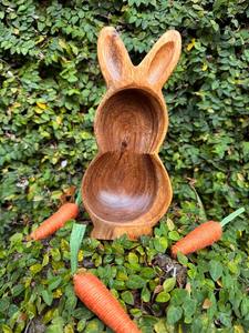 Frutero de Madera de Acacia/Mango con Forma de Conejo, Estilo Boho-Chic, Ligero, Ecológico, Hecho a Mano, para Decoración Moderna del Hogar - Product Image 2