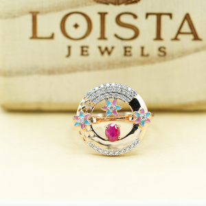 Elegant Vintage Enamel <b>Open</b> <b>Ring</b> Gold Plated with Unique Personality Design Distinctive Jewelry <b>Ring</b> with waterproof enamel - Product Image 2