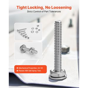 Kit Assortito di Viti Imperiali, Rondelle Piatte, Bulloni e Dadi in Acciaio Inossidabile, 1110 Pezzi, Misure 10-248-322-566-32, 4-40, per Utensili - Product Image 2