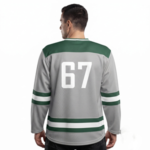 Men's Mesh Ice Hockey Jersey OEM High-Quality Mesh Ice Hockey Jersey Men's Ice Hockey Jersey Full Sleeve - Product Image 2