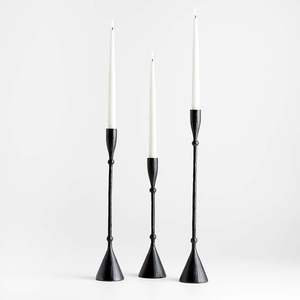 Ensemble de chandeliers en fer forgé au design rustique, nouveau modèle, 2 supports de bougies coniques polis miroir, décoration intérieure, utilisation pour mariage, respectueux de l'environnement - Product Image 1