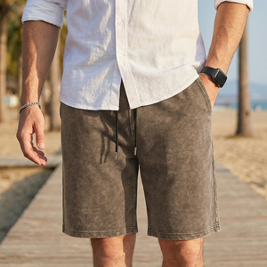 Lightweight Custom Vintage Loose Blank Acid Wash Plain Sun Faded Screen Printing Streetwear Clothing for Men Summer Shorts - Product Image 4