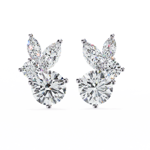 Marquise Oval Round Diamond Earrings Butterfly <b>Stud</b> Ear Jewelry for Wedding Party Gift - Product Image 5