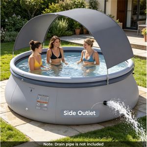 Tenda Parasole Gonfiabile Rettangolare 118 X 68 per Piscina Esterna, Grande Capacità per 6 Persone, in PVC Resistente agli Strappi - Product Image 5