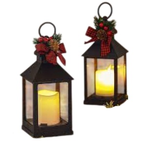 Wholesale <b>Set</b> Of 2 Dark Brown Iron Metal And Glass <b>Lanterns</b> Vintage Hanging & Tabletop Candle Holder For Indoor & Outdoor Decor - Product Image 3