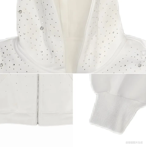 Sweat à capuche personnalisé avec strass, tissu doux, fabrication en usine, durable, vêtement décontracté, strass de la meilleure qualité, sweats à capuche avec strass - Product Image 4