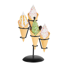 Support à cornets de glace en fer forgé fait main, couleur noire, pour table d'hôtel, support/porte-cornets de glace de haute qualité - Product Image 1