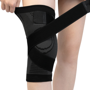 Genouillères de compression noires en néoprène à enfiler, bandage de soutien pour l'entraînement de musculation, antidérapantes, légères, unisexe - Product Image 3