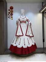 Gaun Salwar Kameez Tradisional India Pakistan untuk Wanita, Panjang hingga Lutut, Katun Bersulam, Model Longgar, Pakaian Pernikahan