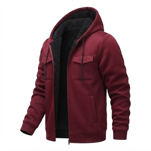 Custom Logo Unisex Oversized Bomber <b>Jacket</b> Hooded Sherpa Lined Waterproof <b>Zip</b> <b>up</b> Streetwear Outdoor Winter Casual Coat - Product Image 2