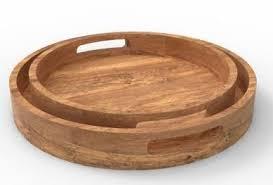Handmade Polished Wooden Resin Serving Tray-Classic Round Design Durable Wedding <b>Decor</b> <b>Plate</b> Dish - Product Image 5