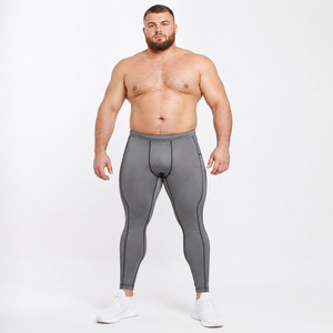 <b>Men's</b> Plus Size <b>Compression</b> Leggings Spandex/Polyester Breathable Quick Dry Elastic Waist Full Length <b>Tights</b> Gym Workout Pants - Product Image 1